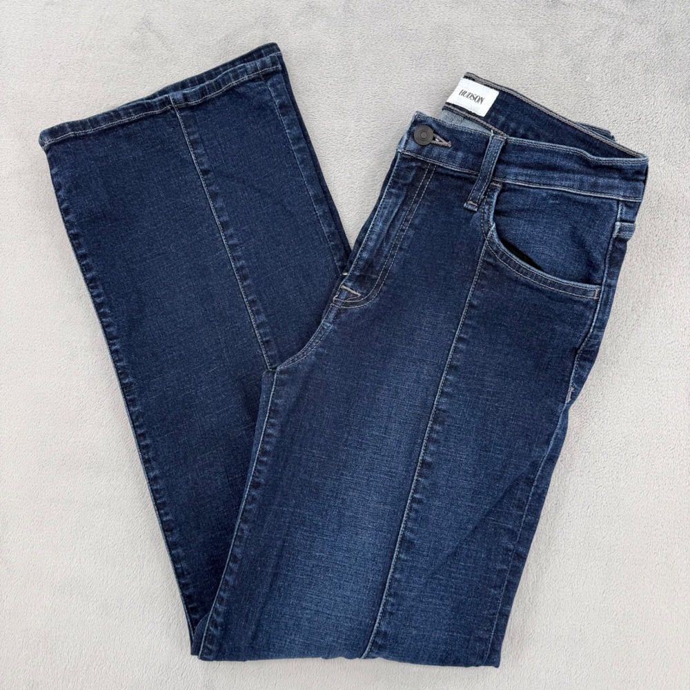Hudson Rosalie High Rise Wide Leg Crop Jeans Womens 28 Feather Blue Denim